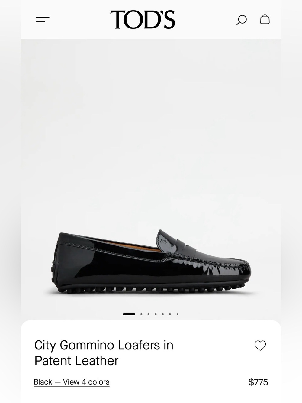 Tod's | City Gommino White Patent Leather Loafers - Picture 13 of 14